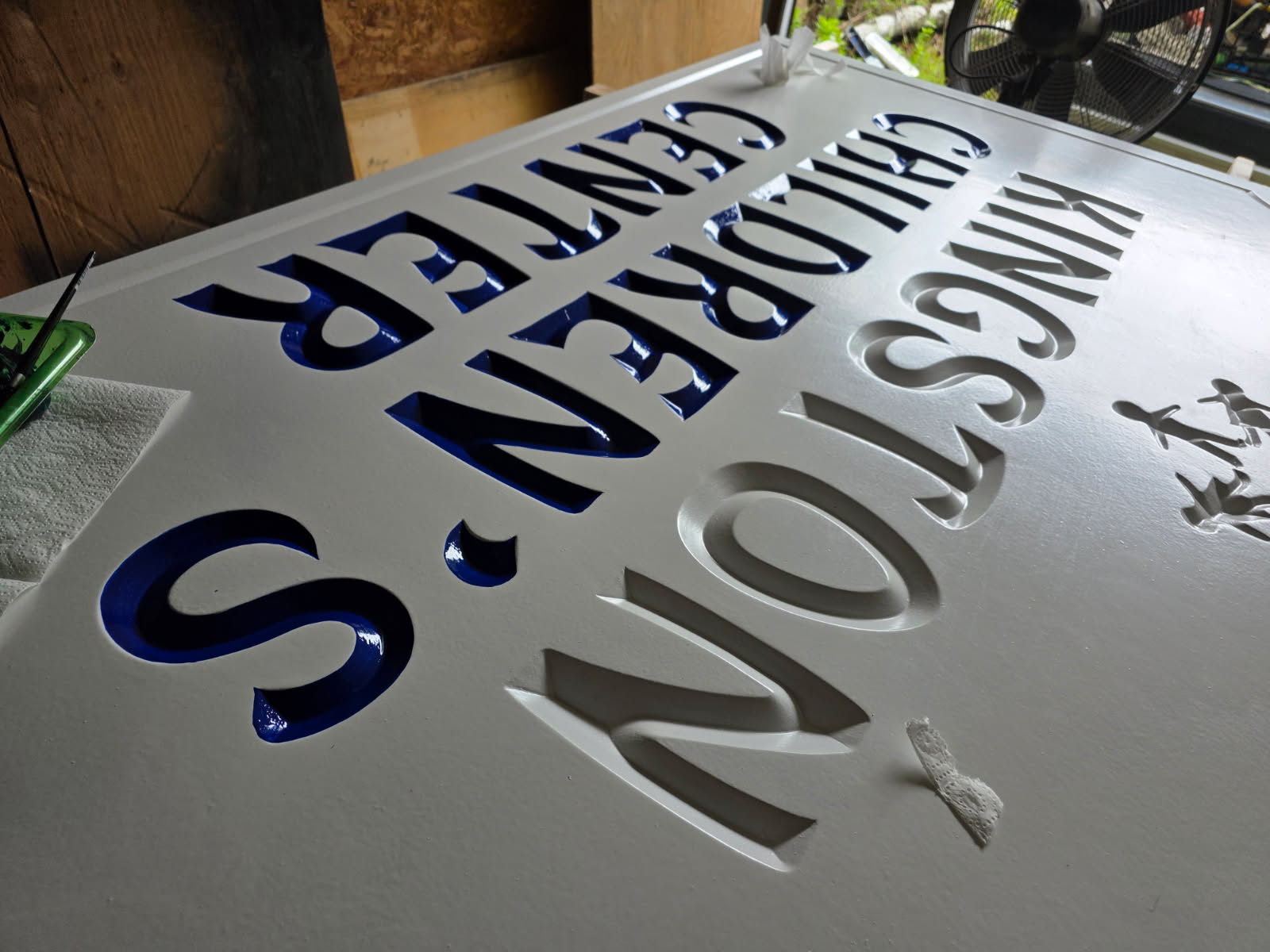 Hand-carved sign