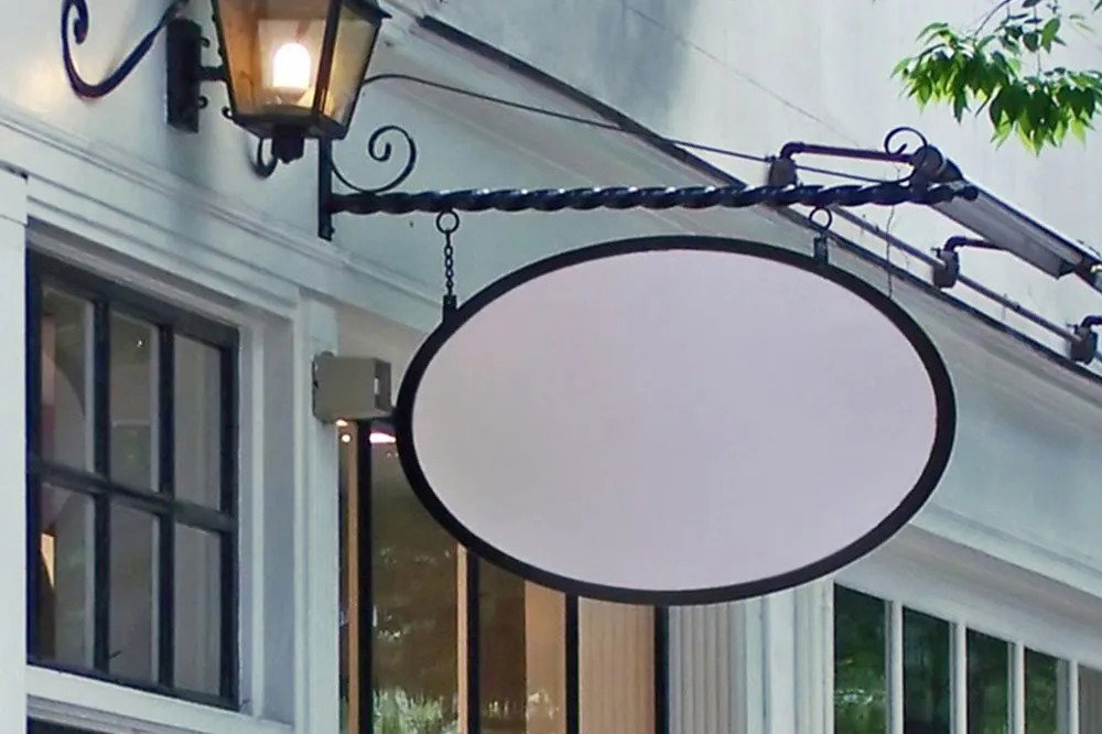 Hand-carved sign